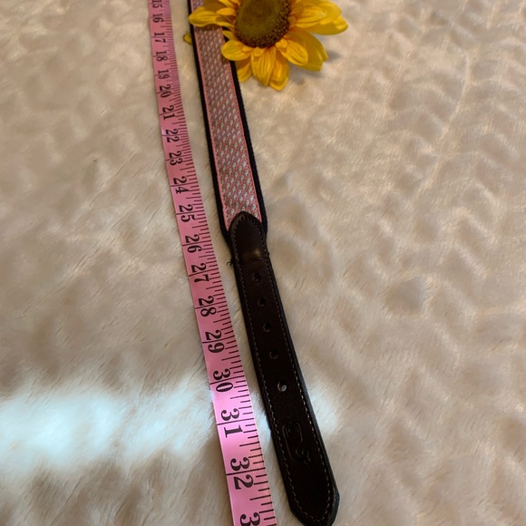 VINEYARD VINES canvas-leather belt  pink fabric whale detailing LNWOT si… - Picture 5 of 7